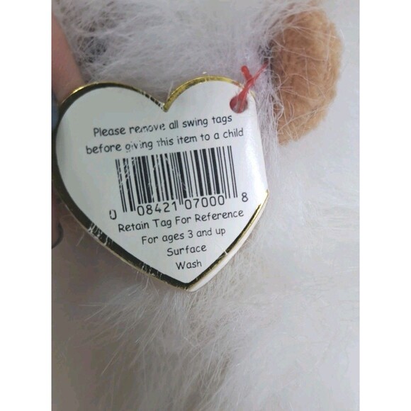 VTG 1994 TY CLASSIC TANGO White & Brown Monkey Chimp Orangutan Plush Stuffed Toy - Picture 6 of 13